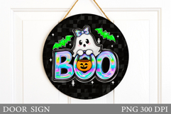 Boo Door Sign Design. Halloween Door Sign Sublimation Product Image 1