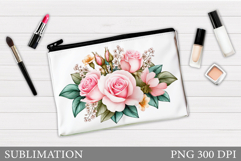 Roses Cosmetics Bag Design. Roses Sublimation Product Image 1
