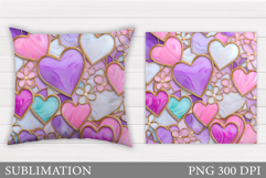Hearts Pillow Design. Valentines Pillow Sublimation Product Image 1
