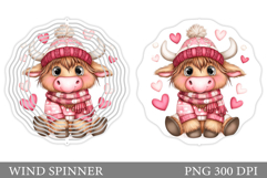 Valentines Cow Wind Spinner. Valentines Wind Spinner Design Product Image 1