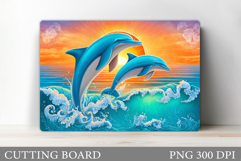 Dolphin Cutting Board Design. Dolphin Sublimation Product Image 1