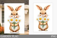Cute Bunny Garden Flag. Summer Garden Flag Design Product Image 1