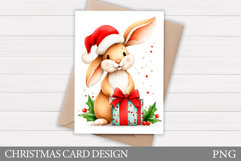 Christmas Bunny Card Design. Christmas Card Printable Product Image 1