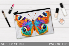 Butterfly Cosmetics Bag Design. Butterflly Sublimation Product Image 1
