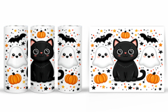 Cute Halloween Cat Tumbler. Halloween Tumbler Sublimation Product Image 2