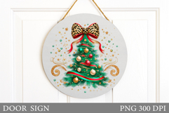 Christmas Tree Door Sign. Christmas Door Sign Design Product Image 1
