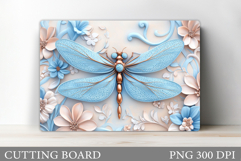 Dragonfly Cutting Board. Flowers Cutting Board Design Product Image 1