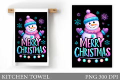 Snowman Kitchen Towel Design. Christmas Kitchen Towel Product Image 1