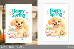 Spring Dog Garden Flag. Spring Garden Flag Sublimation Product Image 1