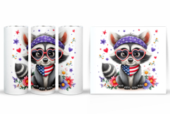 Patriotic Raccoon Tumbler. Patriotic Tumbler Sublimation Product Image 2