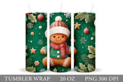 Gingerbread Tumbler Design. Christmas Tumbler Sublimation Product Image 1