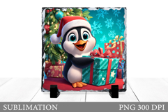Cute Penguin Sublimation. Christmas Penguin Slate Design Product Image 1