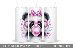 Cute Panda Tumbler Design. Cute Panda Sublimation Product Image 1