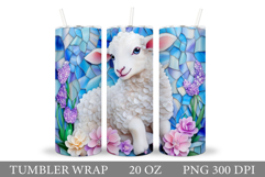 Cute Lamb Tumbler Design. Lamb Spring Tumbler Sublimation Product Image 1