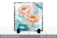 Floral Slate Design. Flowers Sublimation Product Image 1