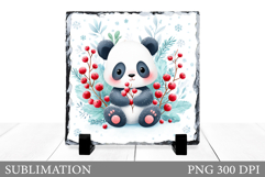 Christmas Panda Sublimation. Christmas Panda Slate Design Product Image 1