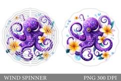 Octopus Wind Spinner Design. Sea Wind Spinner Sublimation Product Image 1