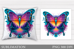 Butterfly Pillow Design. Butterfly Sublimation Product Image 1