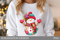 Patchwork Snowman T-Shirt. Patchwork Snowman Sublimation Product Image 1