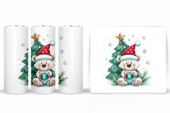 Christmas Bear Tumbler Design. Bear Tumbler Sublimation Product Image 2