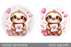 Valentines Sloth Wind Spinner. Valentines Wind Spinner Product Image 1