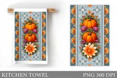 Pumpkin Kitchen Towel. Fall Kitchen Towel Sublimation Product Image 1