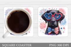 Patriotic Dog Coaster Design. Patriotic Coaster Sublimation Product Image 1