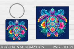 Turtle Keychain Sublimation. Sea Turtle Sublimation Product Image 1