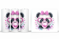 Cute Panda Tumbler Design. Cute Panda Sublimation Product Image 2