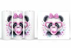 Cute Panda Tumbler Design. Cute Panda Sublimation Product Image 2