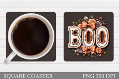 Boo Coaster Design. Halloween Sublimation Product Image 1