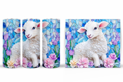 Cute Lamb Tumbler Design. Lamb Spring Tumbler Sublimation Product Image 2