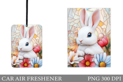 Cute Bunny Car Air Freshener Design. Cute Bunny Sublimation Product Image 1