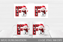 Christmas Letter F Sublimation. Christmas Mug Design Product Image 1