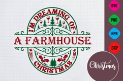 Farmhouse Christmas Round Sign SVG Design Product Image 1