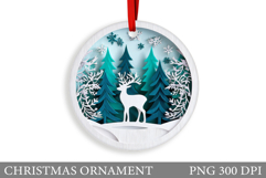 Reindeer Christmas Ornament. Christmas Ornament Sublimation Product Image 1
