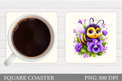 Cute Bee Coaster Design. Cute Bee Sublimation Product Image 1