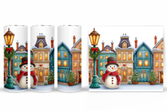Cute Snowman Tumbler. Christmas Snowman Tumbler Sublimation Product Image 2