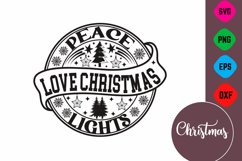 Farmhouse Christmas Round Sign SVG Design Product Image 1