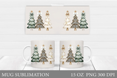 Christmas Tree Mug Design. Christmas Tree Mug Sublimation Product Image 1