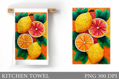 Lemons Kitchen Towel. Flowers Kitchen Towel Design Product Image 1