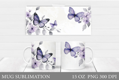 Butterfly Mug Sublimation. Butterfly Mug Design Product Image 1