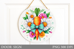 Carrot Door Sign Design. Floral Door Sign Sublimation Product Image 1