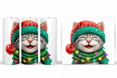Christmas Cat Tumbler Design. Christmas Tumbler Sublimation Product Image 2