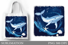 Whale Sublimation. Whale Tote Bag Sublimation Product Image 1