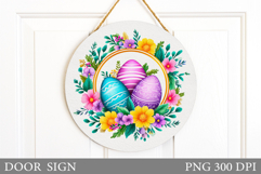 Easter Door Sign Sublimation. Easter Eggs Door Sign Design Product Image 1