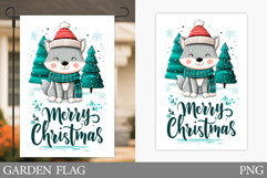 Christmas Wolf Garden Flag. Christmas Garden Flag Design Product Image 1