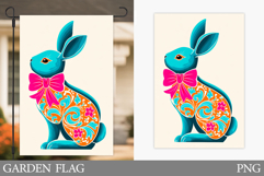 Spring Bunny Garden Flag. Spring Garden Flag Sublimation Product Image 1