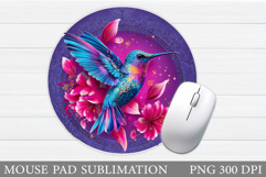 Hummingbird Mouse Pad Design. Flowers Birds Mouse Pad Product Image 1