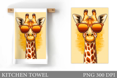 Giraffe Kitchen Towel Design. Giraffe Sublimation Product Image 1